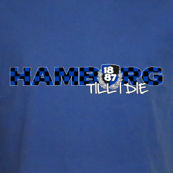 T-Shirt RB 'Hamburg Till I Die' retro, royalblau