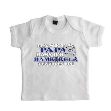 Baby-T-Shirt 'Danke Papa...`, weiss